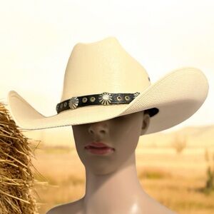 TGH Western Hat with Leather Concho Hatband